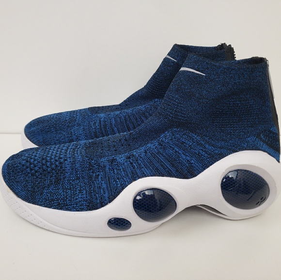 NWOB Nike Flight Bonafide Flyknit Sneaker Blue - Picture 2 of 8